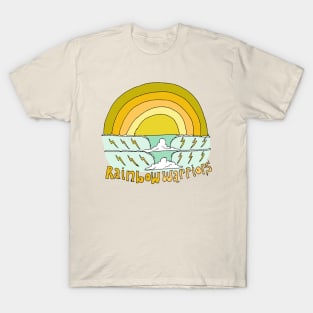 rainbow warriors // retro surf art by surfy birdy T-Shirt